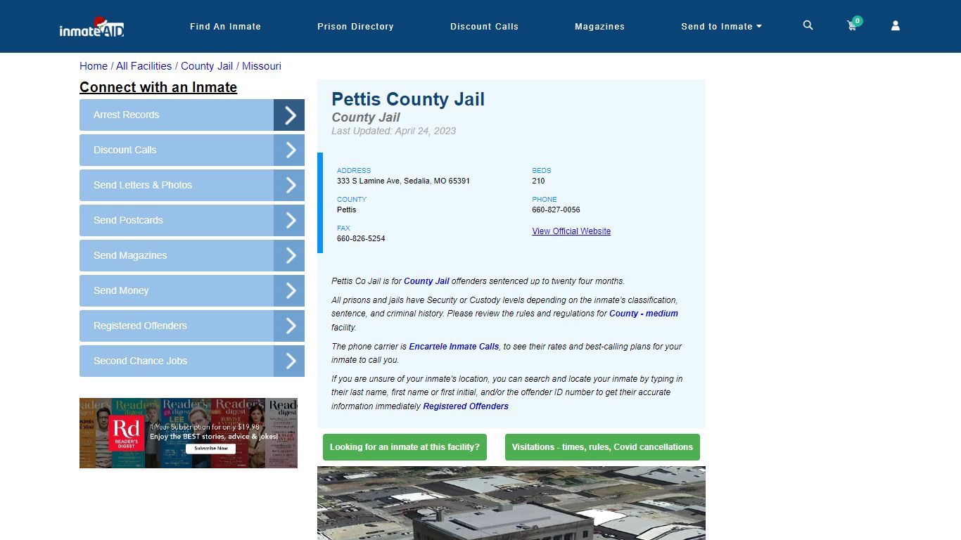 Pettis County Jail - Inmate Locator - Sedalia, MO