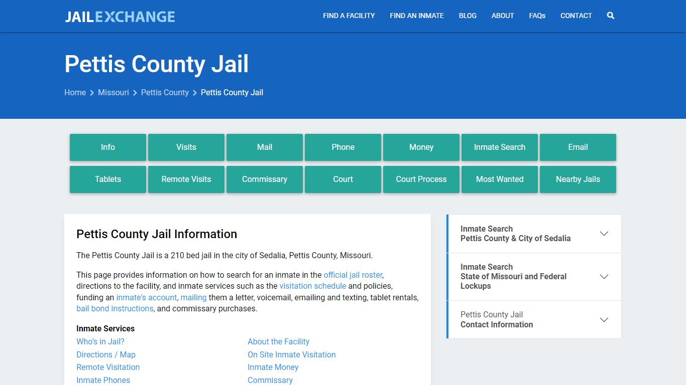 Pettis County Jail, MO Inmate Search, Information